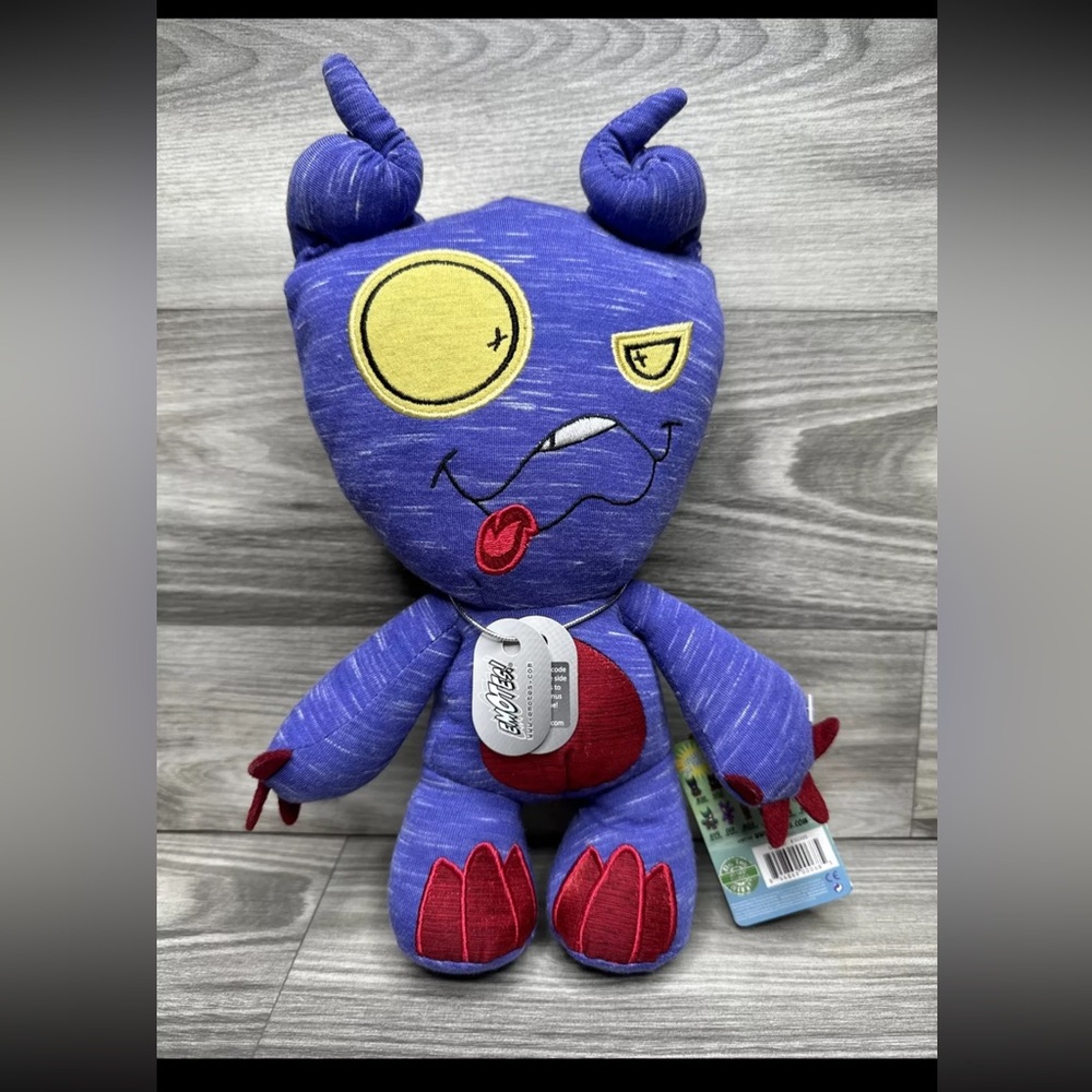 EMOTES! 2008 ODD(THE WACKY) 12 INCH PLUSH TOY.  EVERGROW LTD. MADE IN HONG KONG